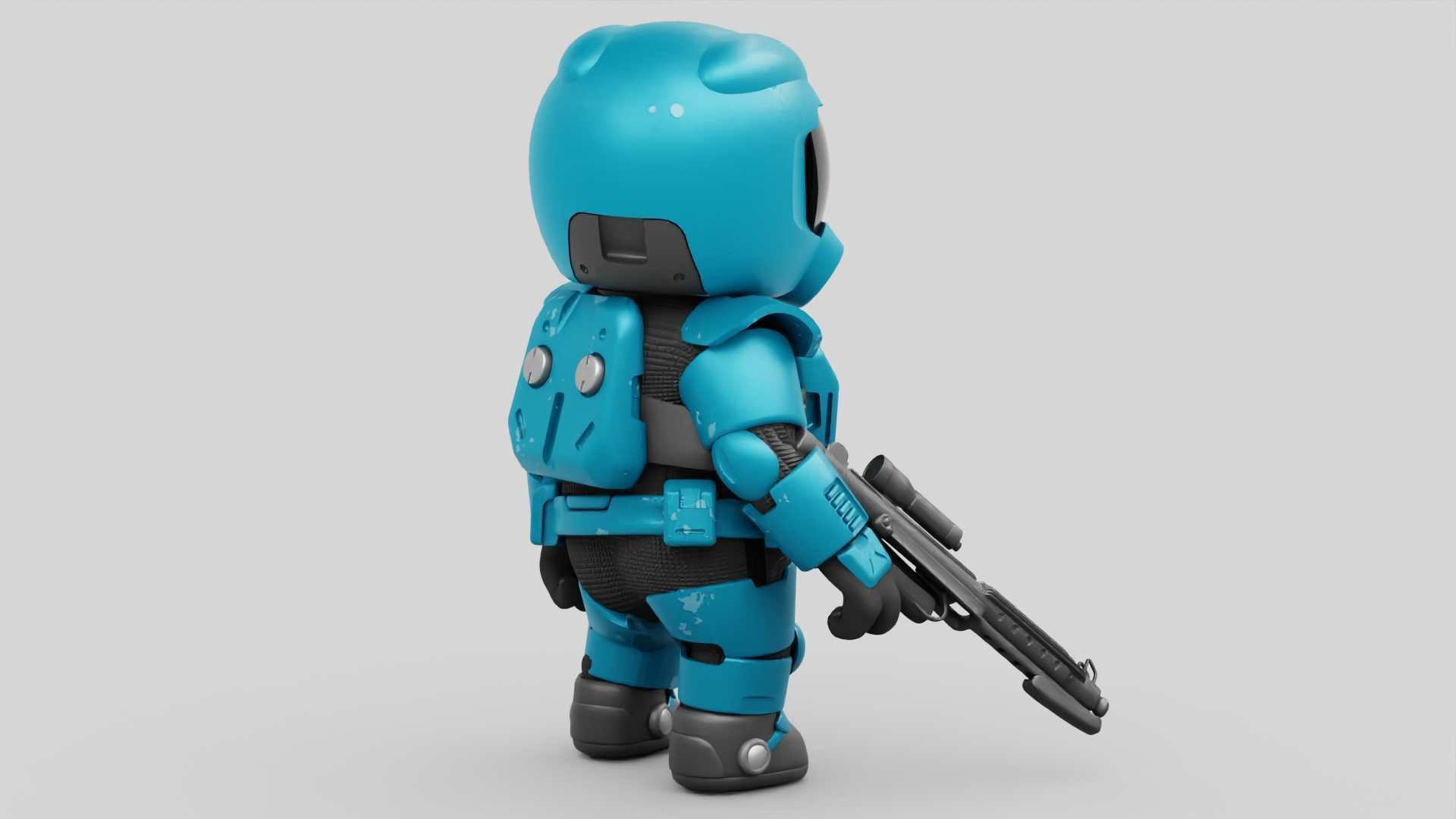 TOON TROOPER RIGGED Free 3D model_8