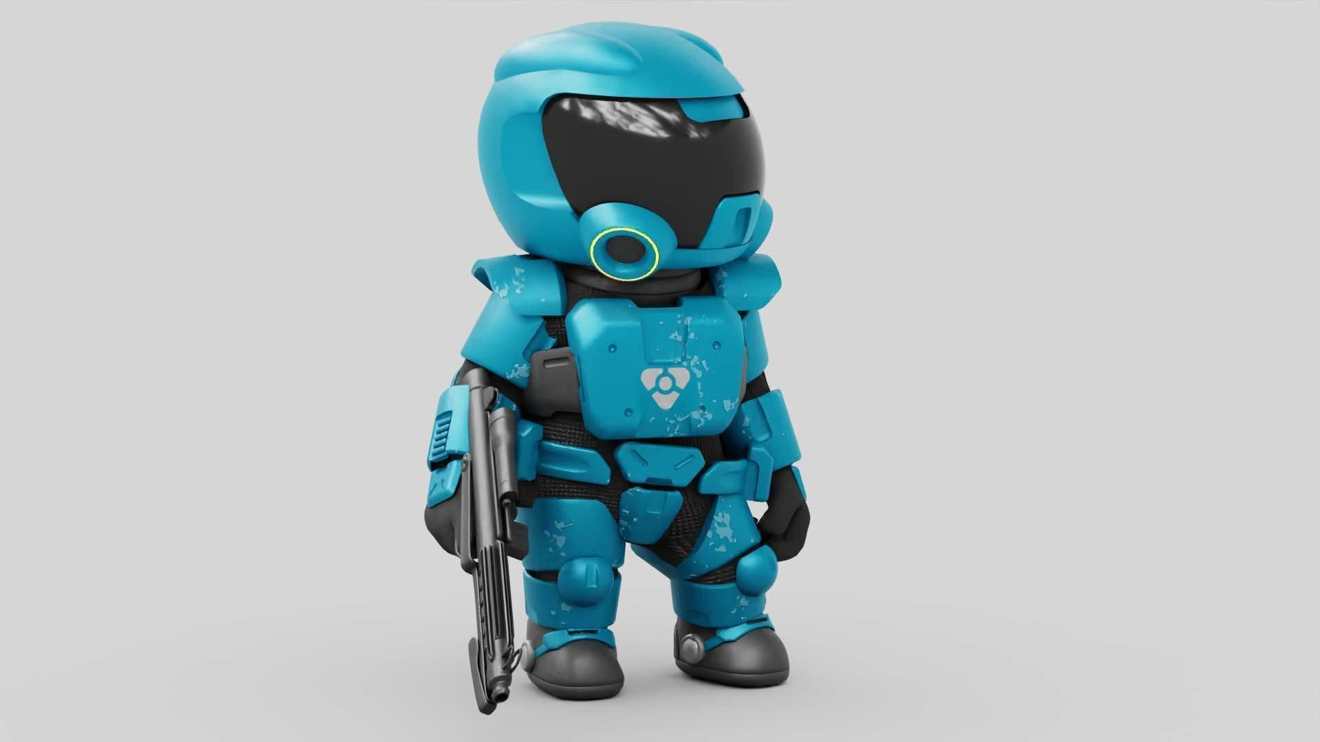 TOON TROOPER RIGGED Free 3D model_4