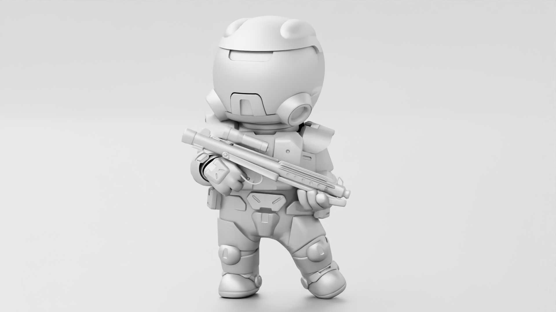 TOON TROOPER RIGGED Free 3D model_29