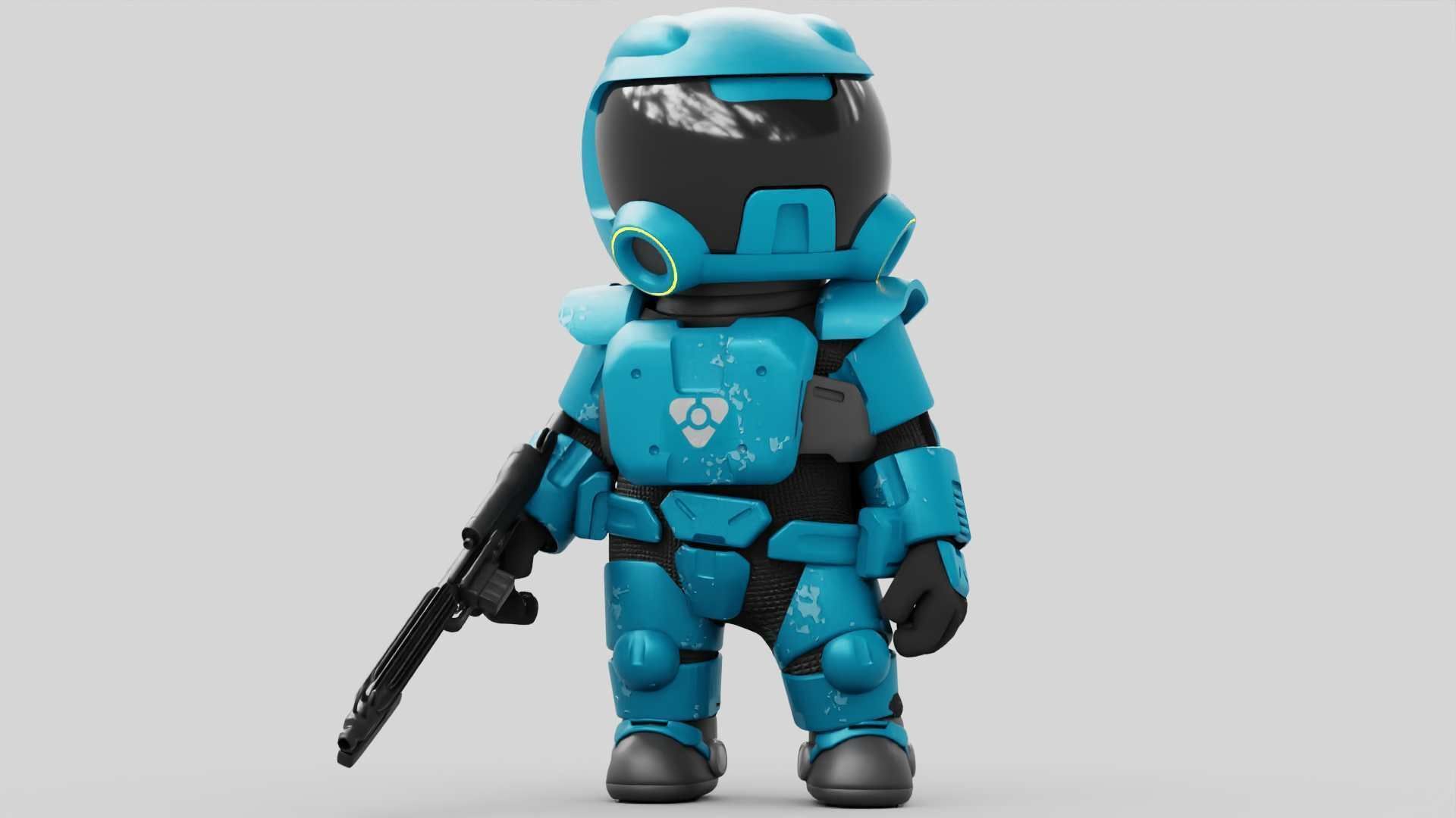 TOON TROOPER RIGGED Free 3D model_2