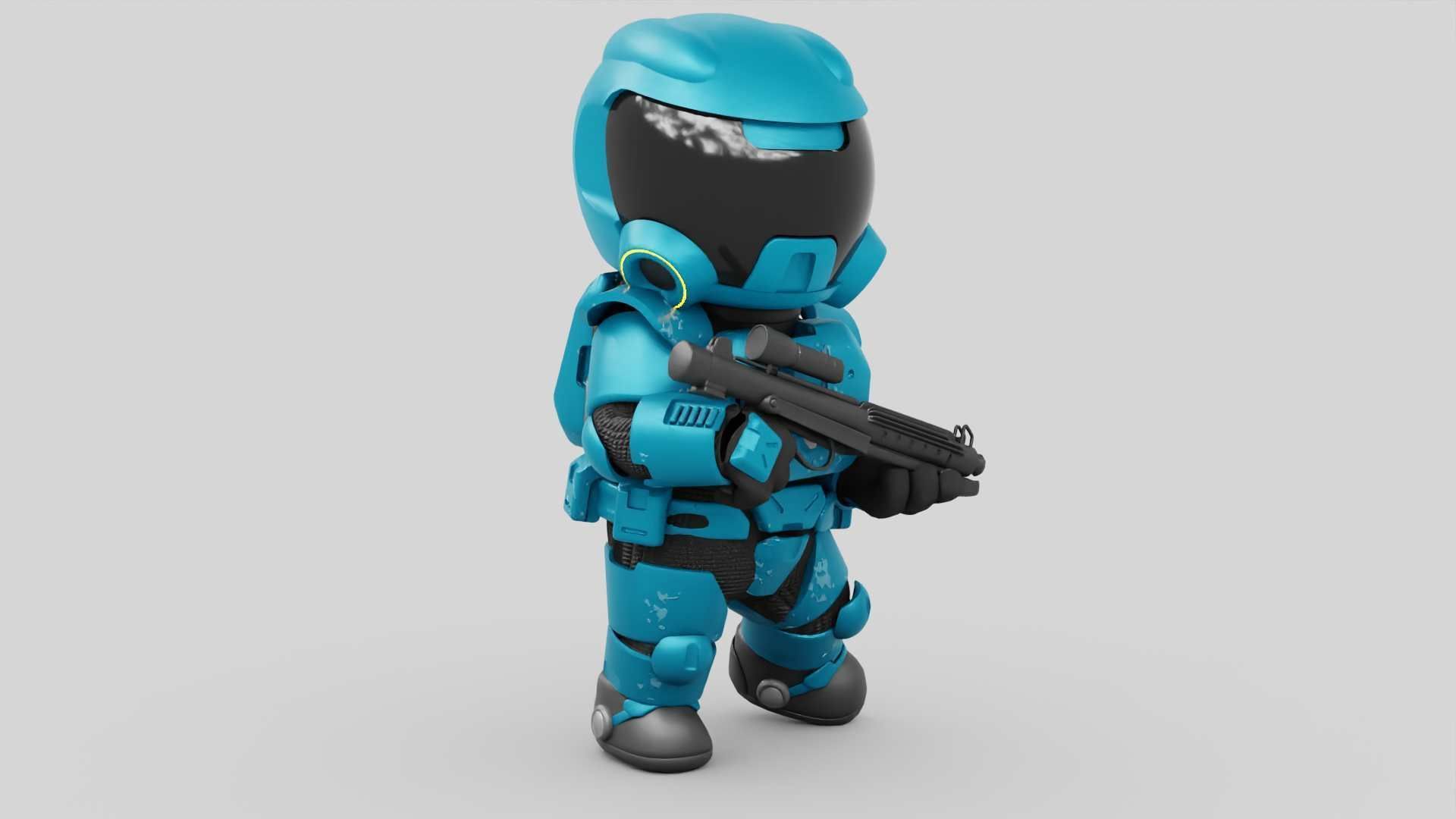 TOON TROOPER RIGGED Free 3D model_26
