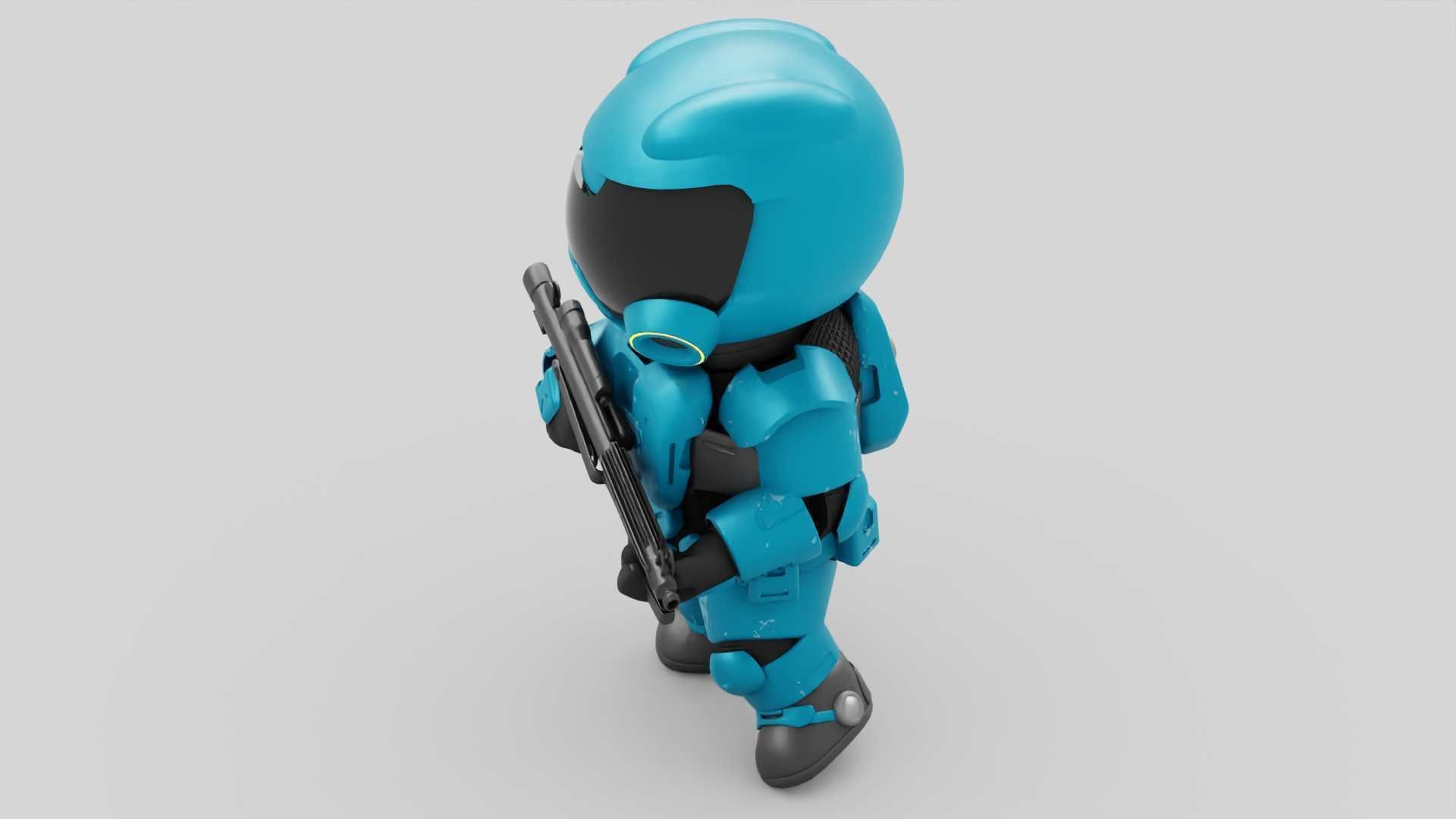 TOON TROOPER RIGGED Free 3D model_20