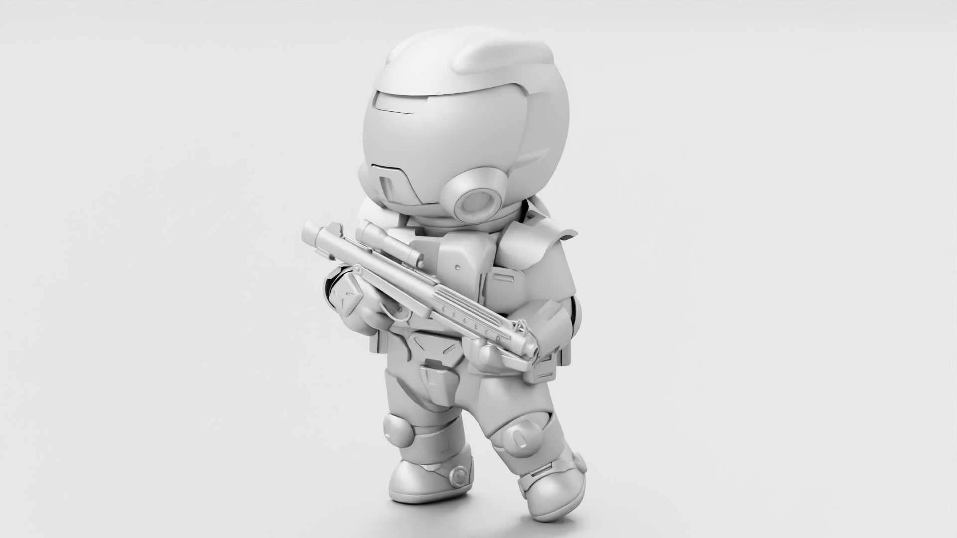 TOON TROOPER RIGGED Free 3D model_30