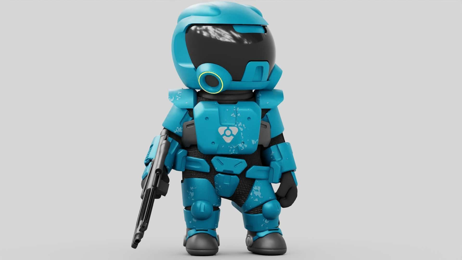 TOON TROOPER RIGGED Free 3D model_3