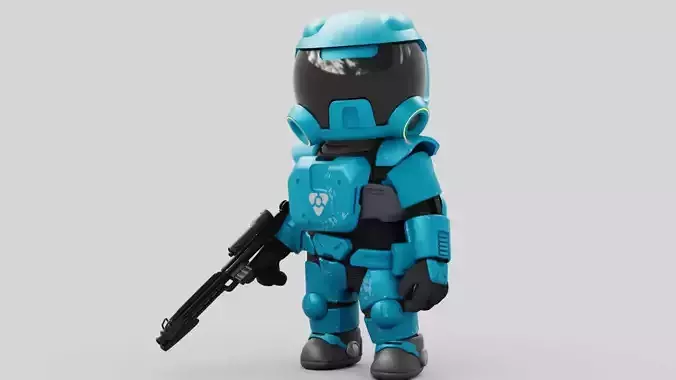 TOON TROOPER RIGGED Free 3D model