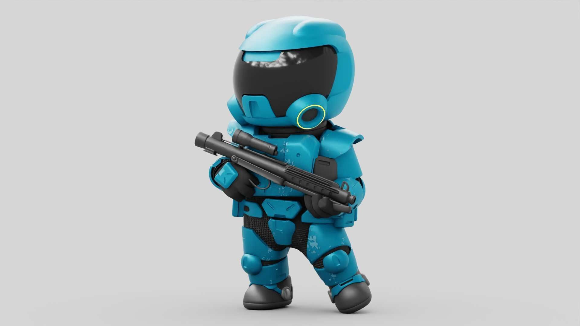 TOON TROOPER RIGGED Free 3D model_18