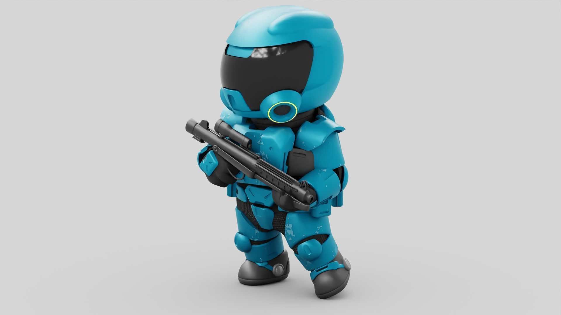 TOON TROOPER RIGGED Free 3D model_19