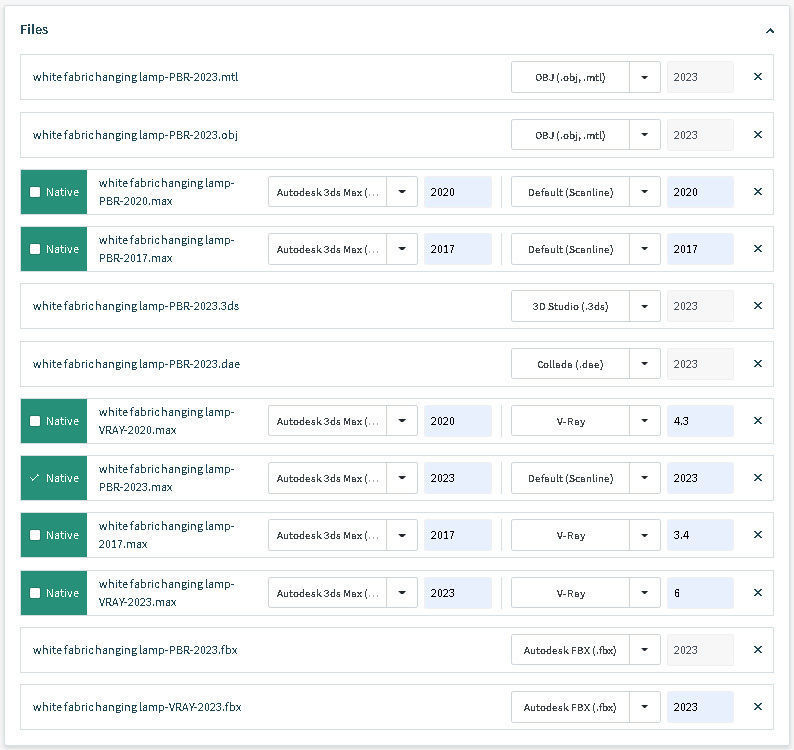 white fabric hanging lamp 3D model_15