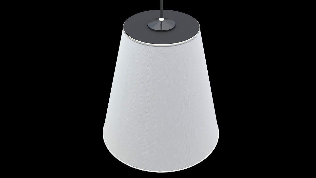 white fabric hanging lamp 3D model_3