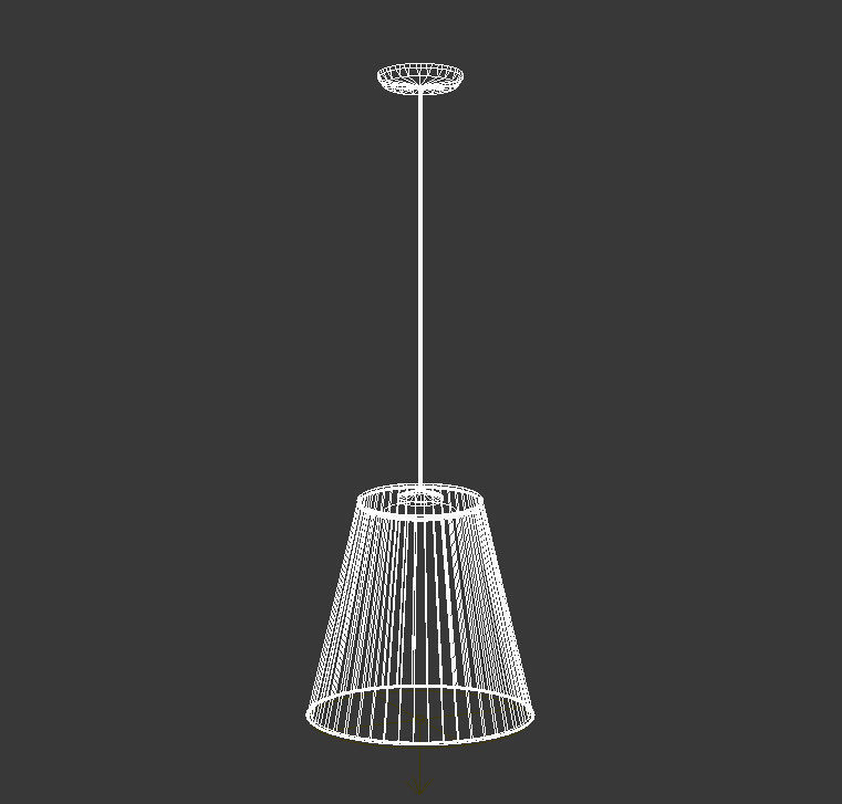 white fabric hanging lamp 3D model_12