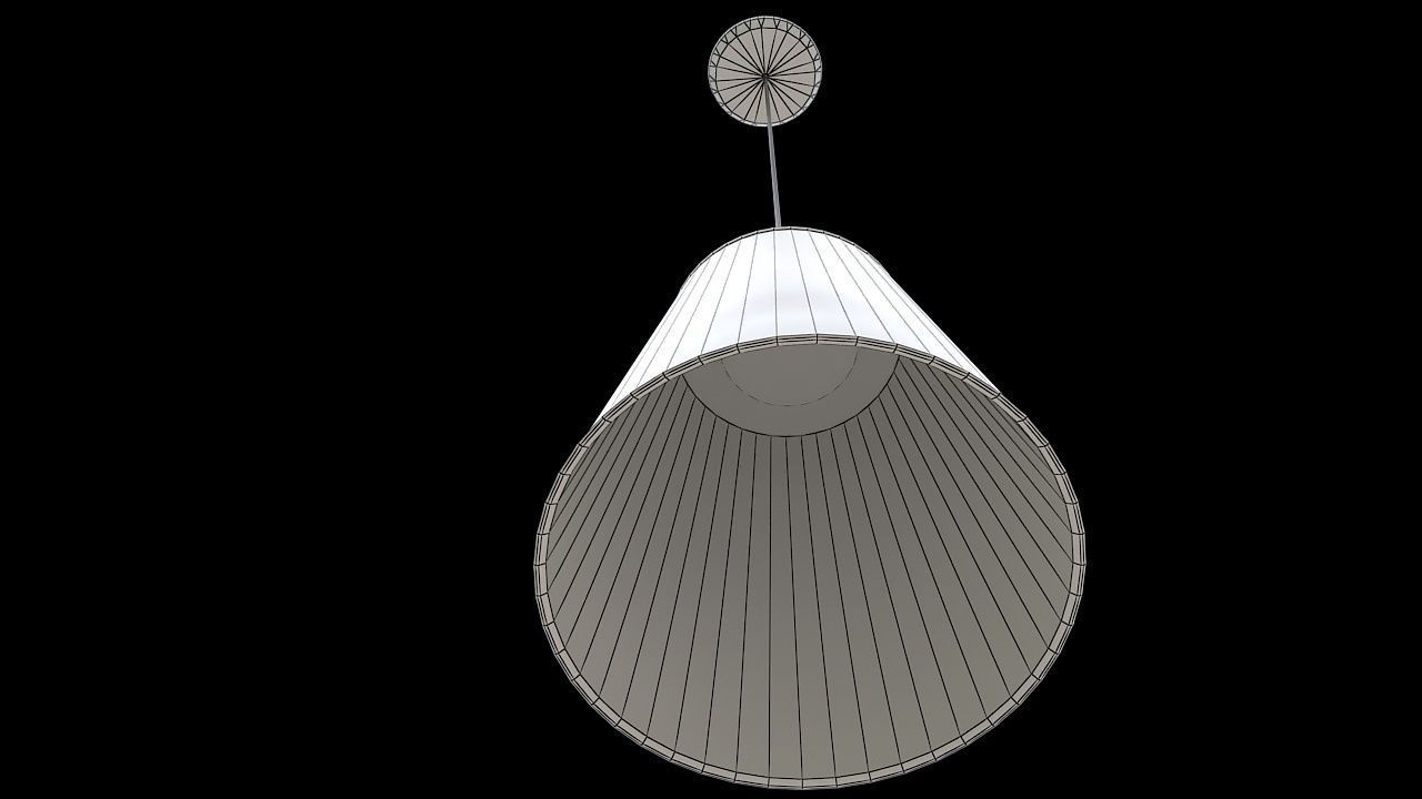 white fabric hanging lamp 3D model_9