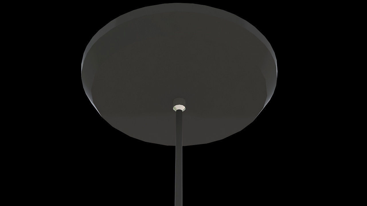 white fabric hanging lamp 3D model_4