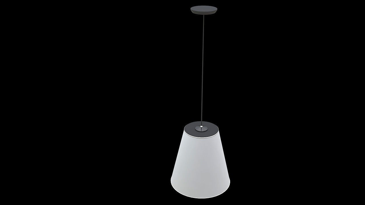 white fabric hanging lamp 3D model_5