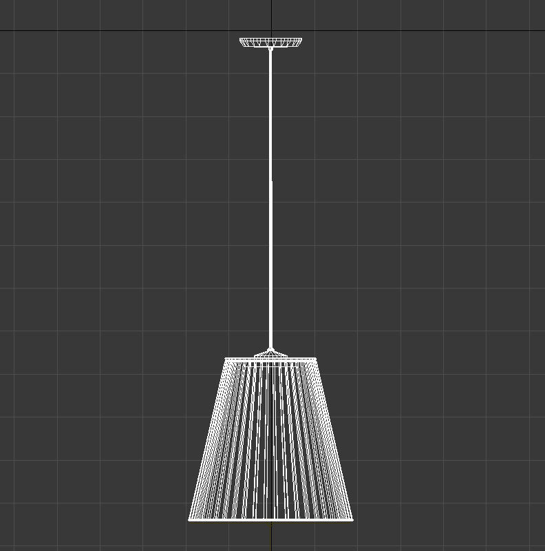 white fabric hanging lamp 3D model_14