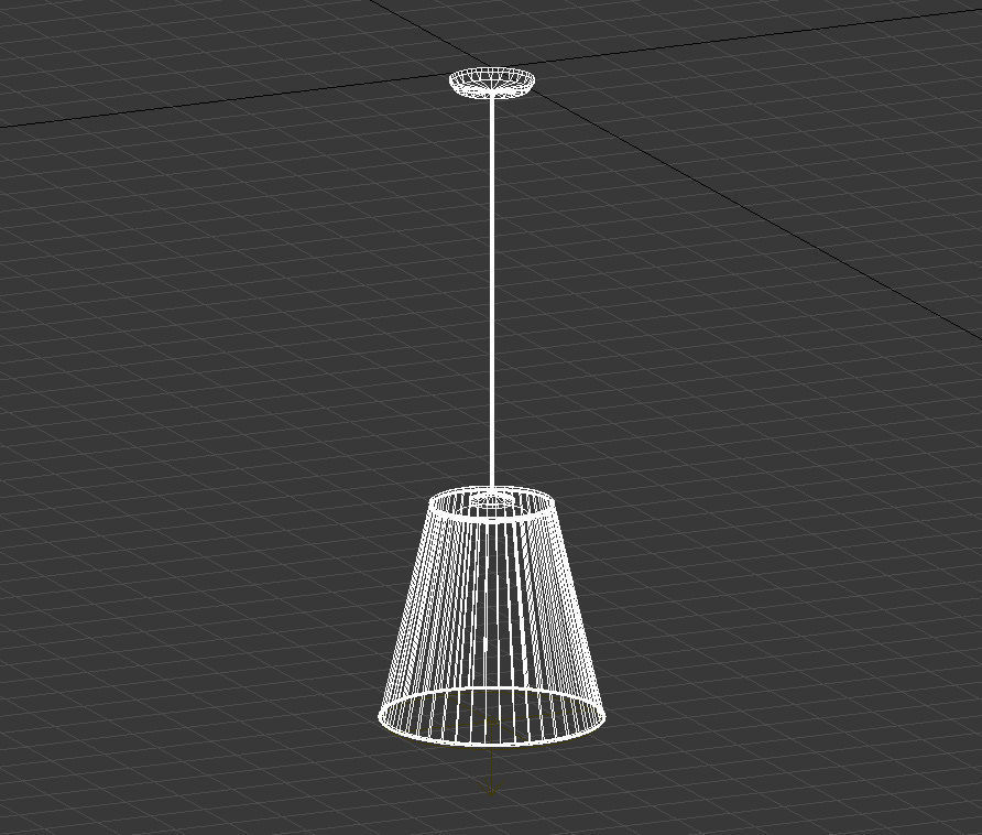 white fabric hanging lamp 3D model_11