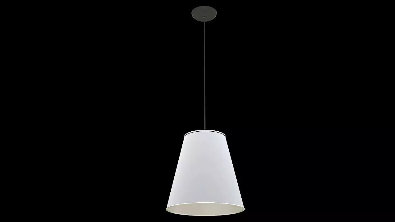white fabric hanging lamp 3D model_0