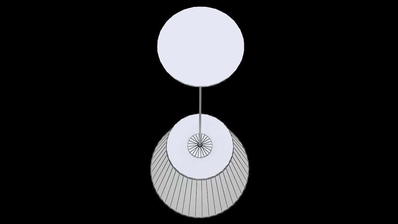 white fabric hanging lamp 3D model_10