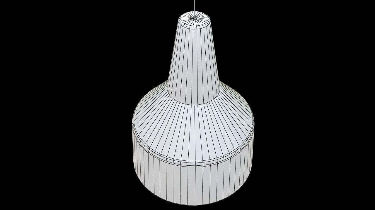 white hanging pendant ligh 3D model_5