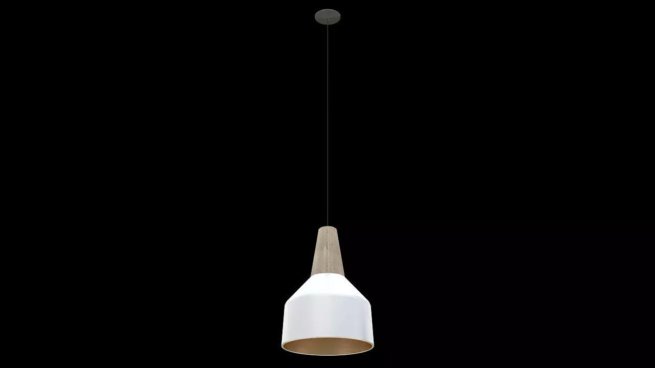 white hanging pendant ligh 3D model_0
