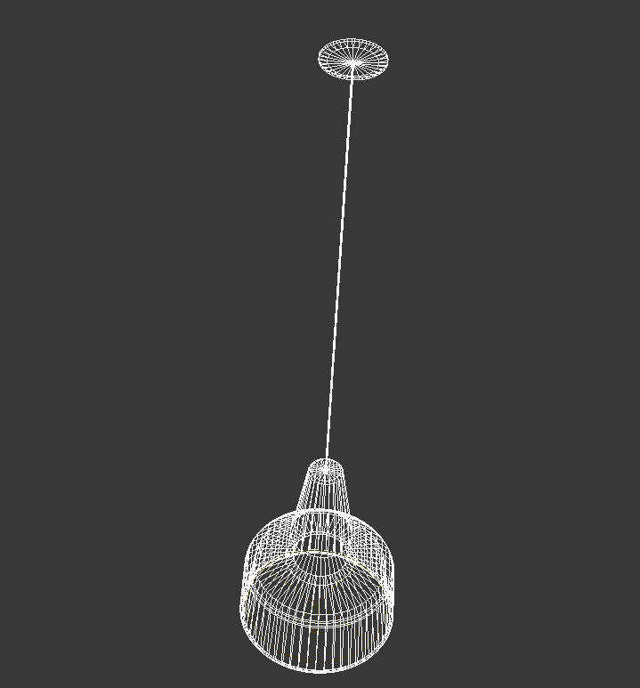 white hanging pendant ligh 3D model_10