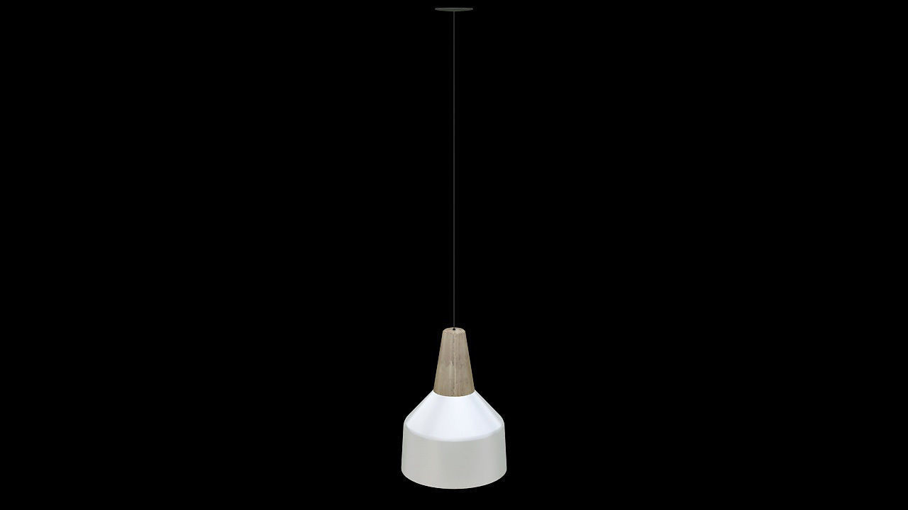 white hanging pendant ligh 3D model_3