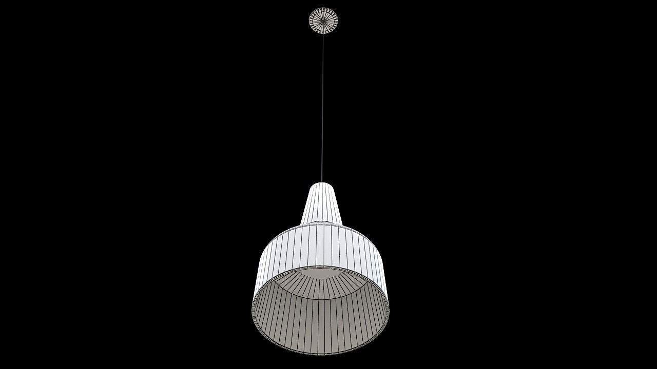 white hanging pendant ligh 3D model_7