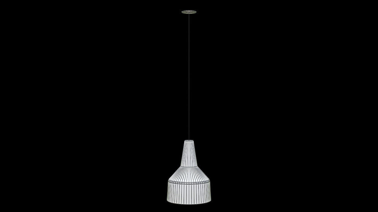 white hanging pendant ligh 3D model_6