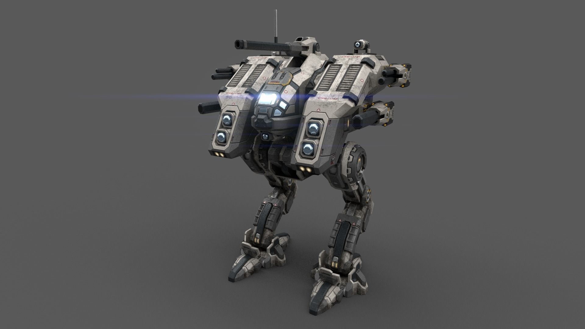 Hammer MK2 BattleMech Low-poly 3D model_12