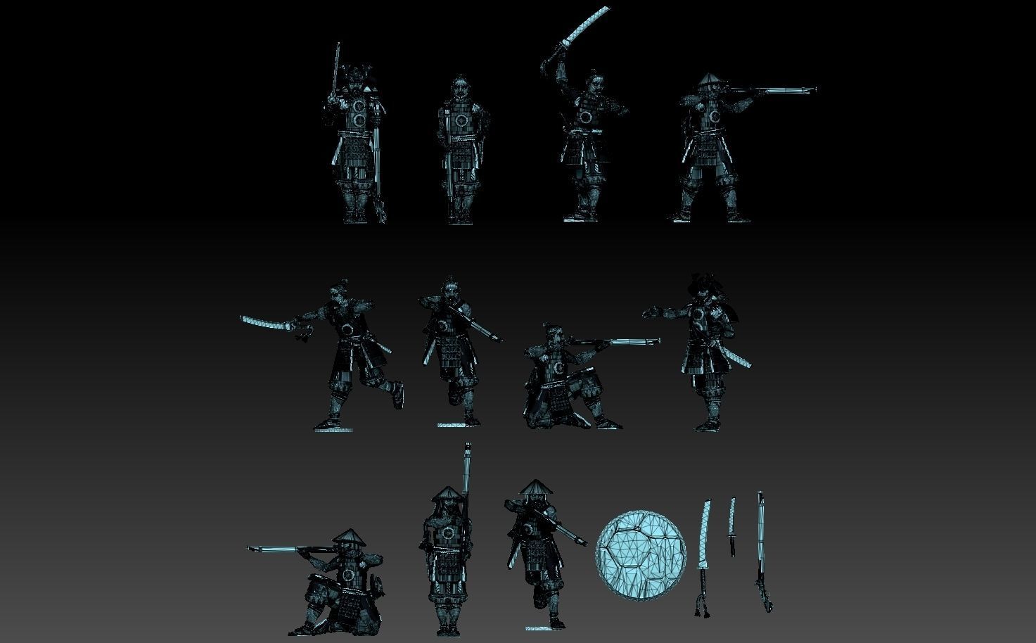 Ashigaru Musket Regiment 3D print model_24