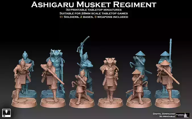 Ashigaru Musket Regiment 3D print model