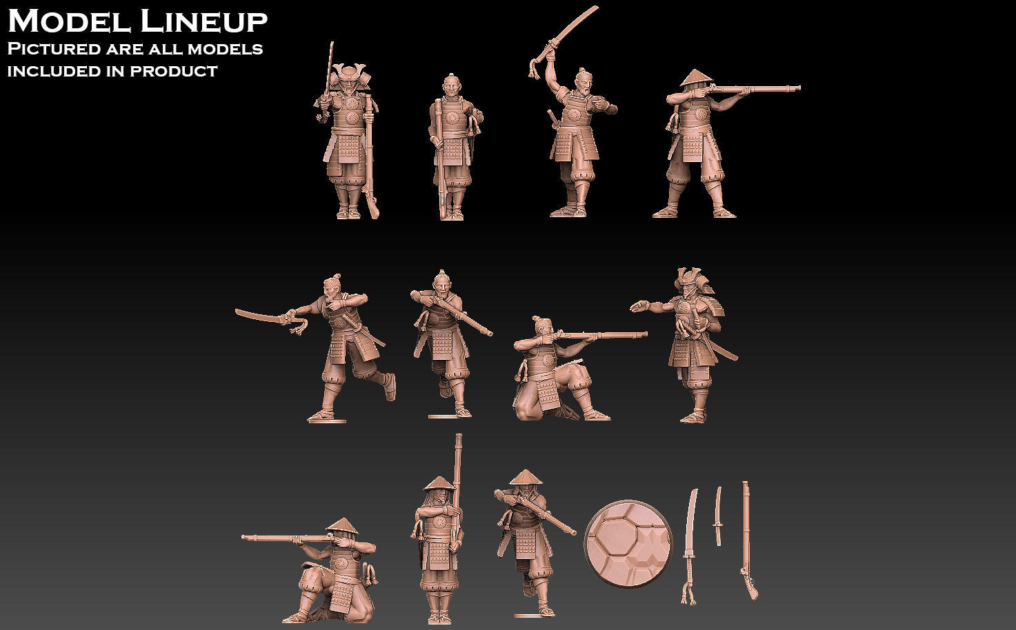 Ashigaru Musket Regiment 3D print model_2