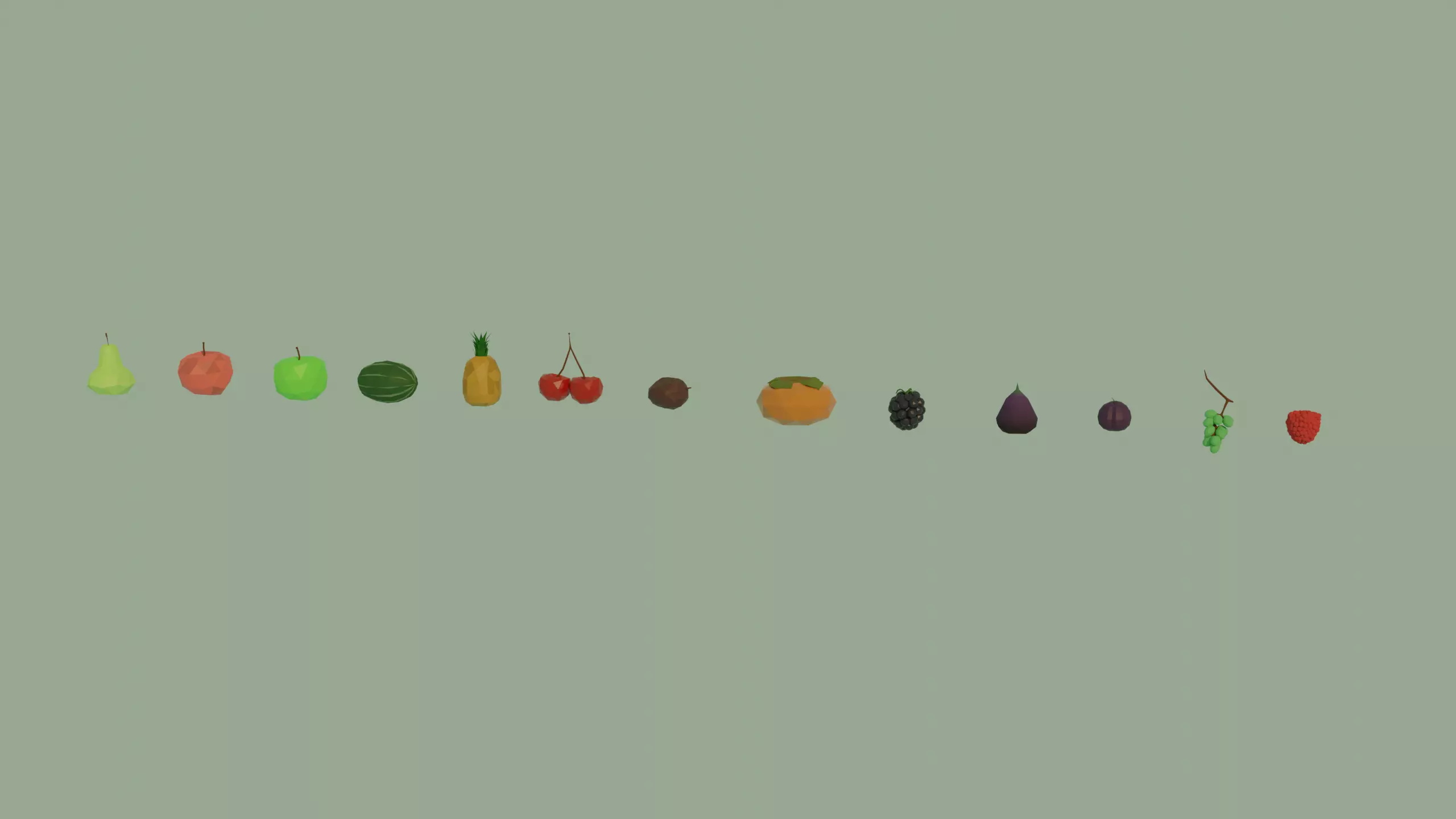 Low Poly Fruit  Low-poly 3D model_0