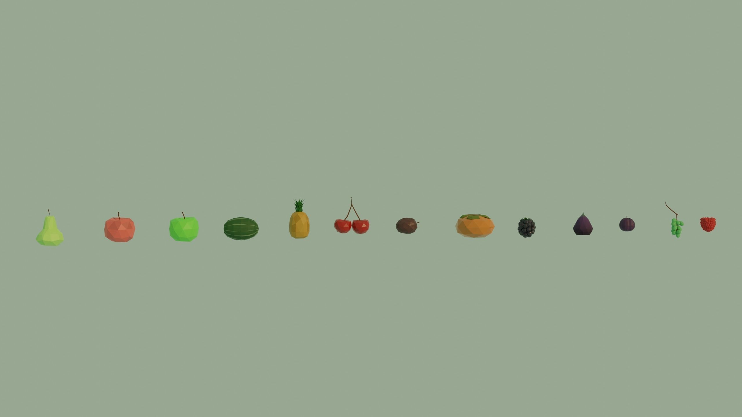 Low Poly Fruit  Low-poly 3D model_14