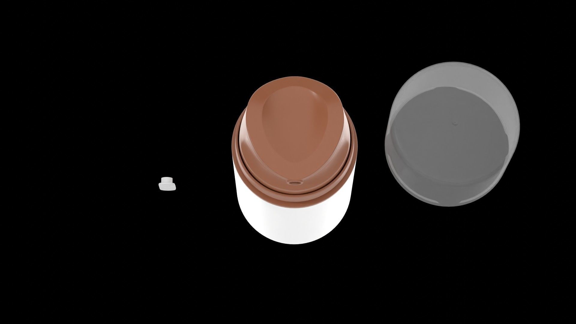 Airless Pump Bottle Cosmetic 3D model_9