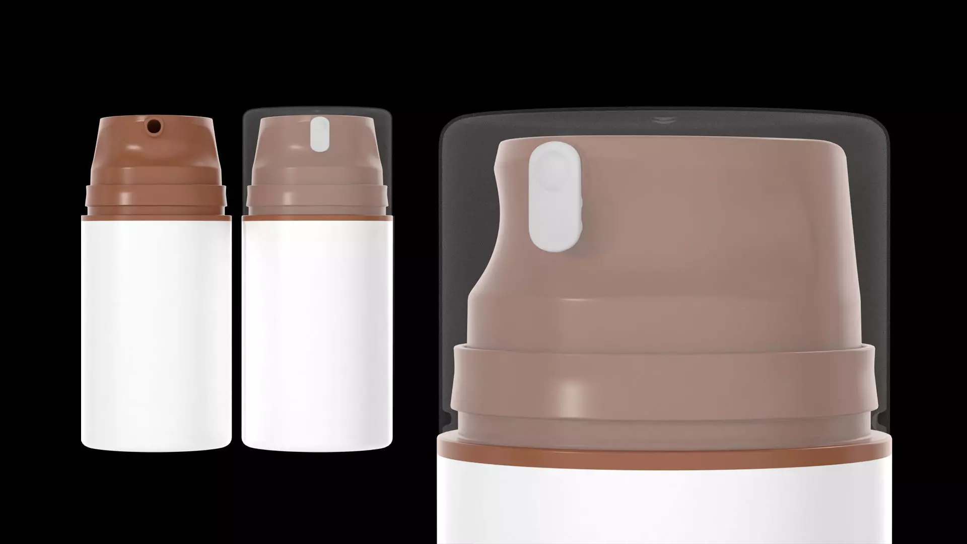 Airless Pump Bottle Cosmetic 3D model_0