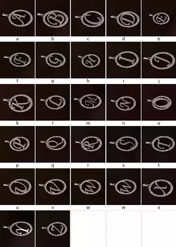 Alphabet Letter Jewelry gemstone Pendants 