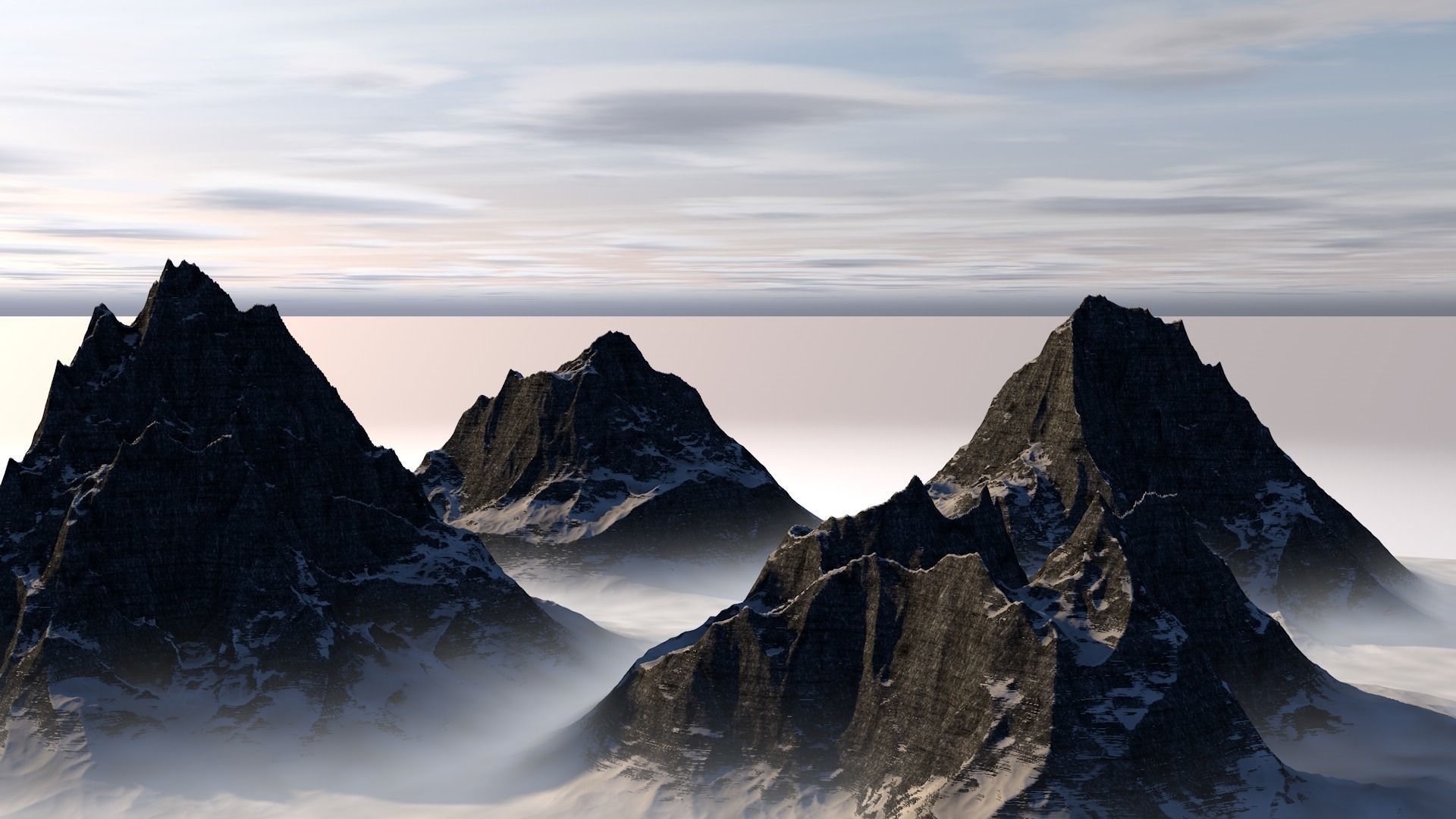 Mountain three ranges 3D model_2