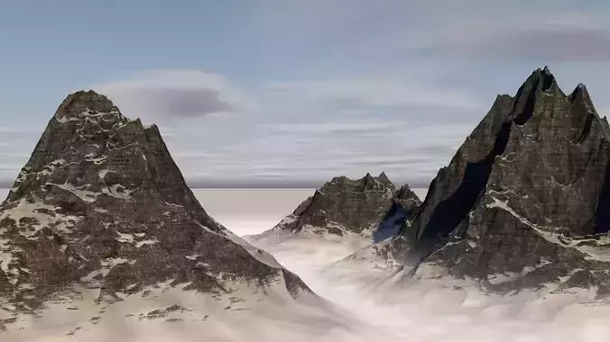 Mountain three ranges 3D model