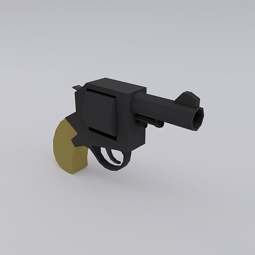 BRITISH BULL DOG REVOLVER Low-poly 3D model