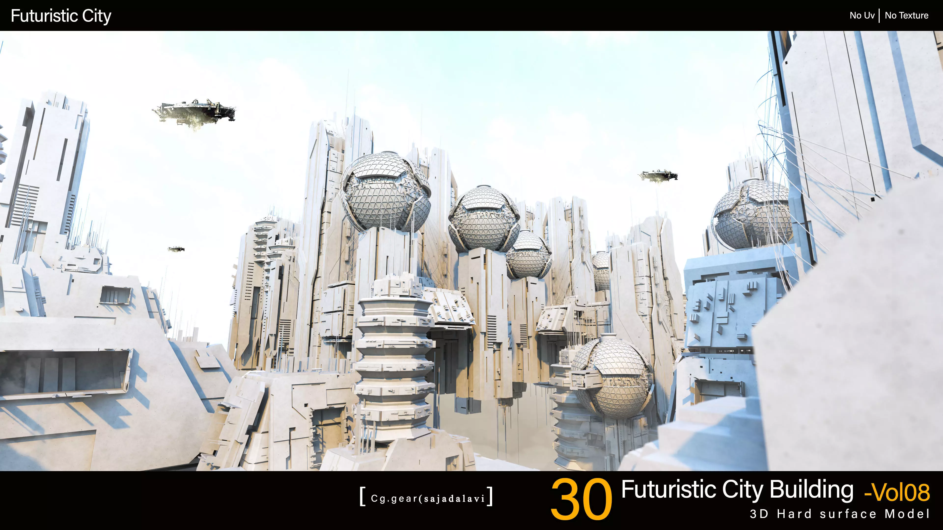 futuristic Sci-fi City Building pack vol 08 3D model_0