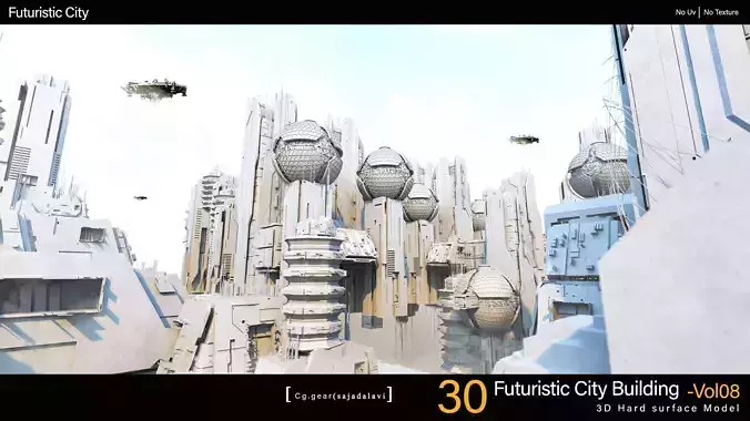 futuristic Sci-fi City Building pack vol 08 3D model