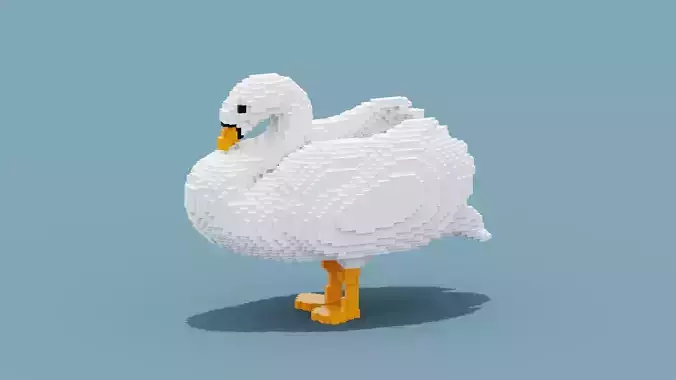 Voxel Swan