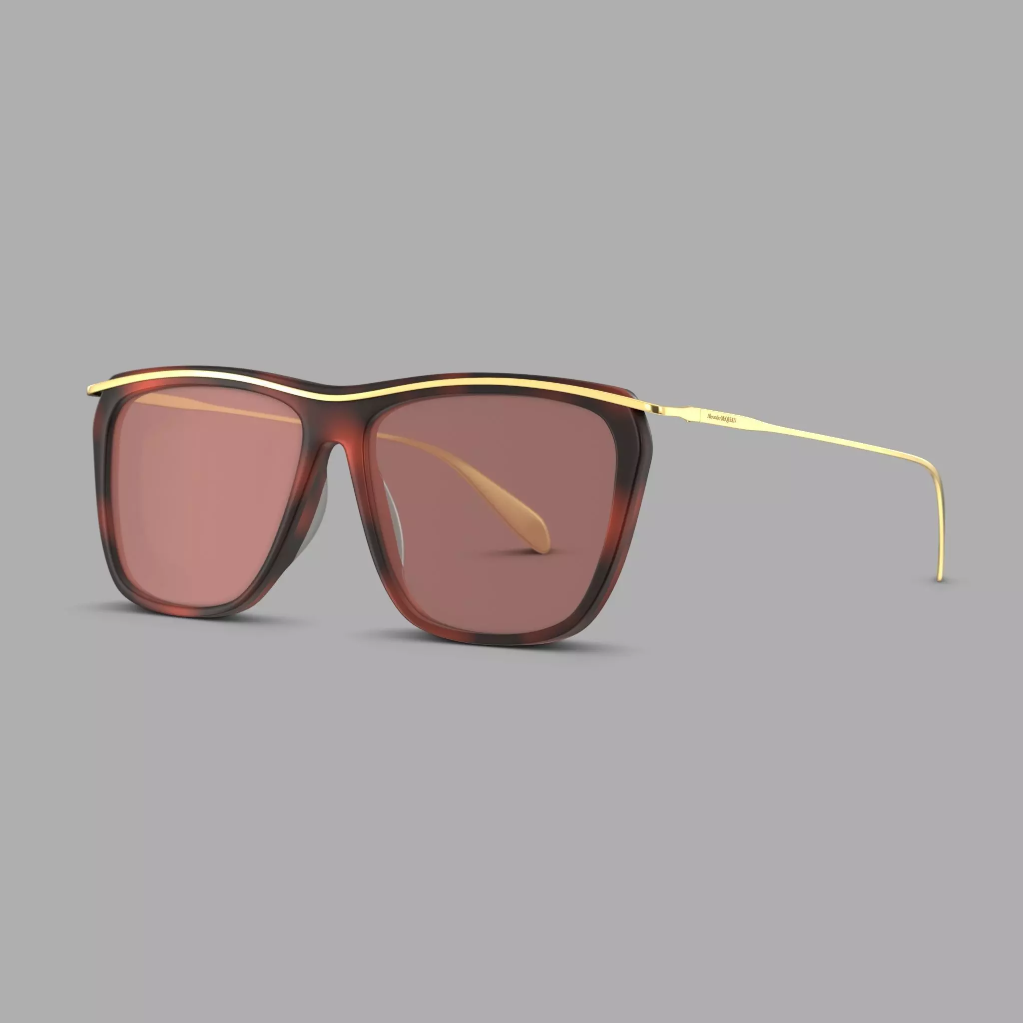 Alexander McQueen - AM0143S 001 Sunglasses Low-poly 3D model_0