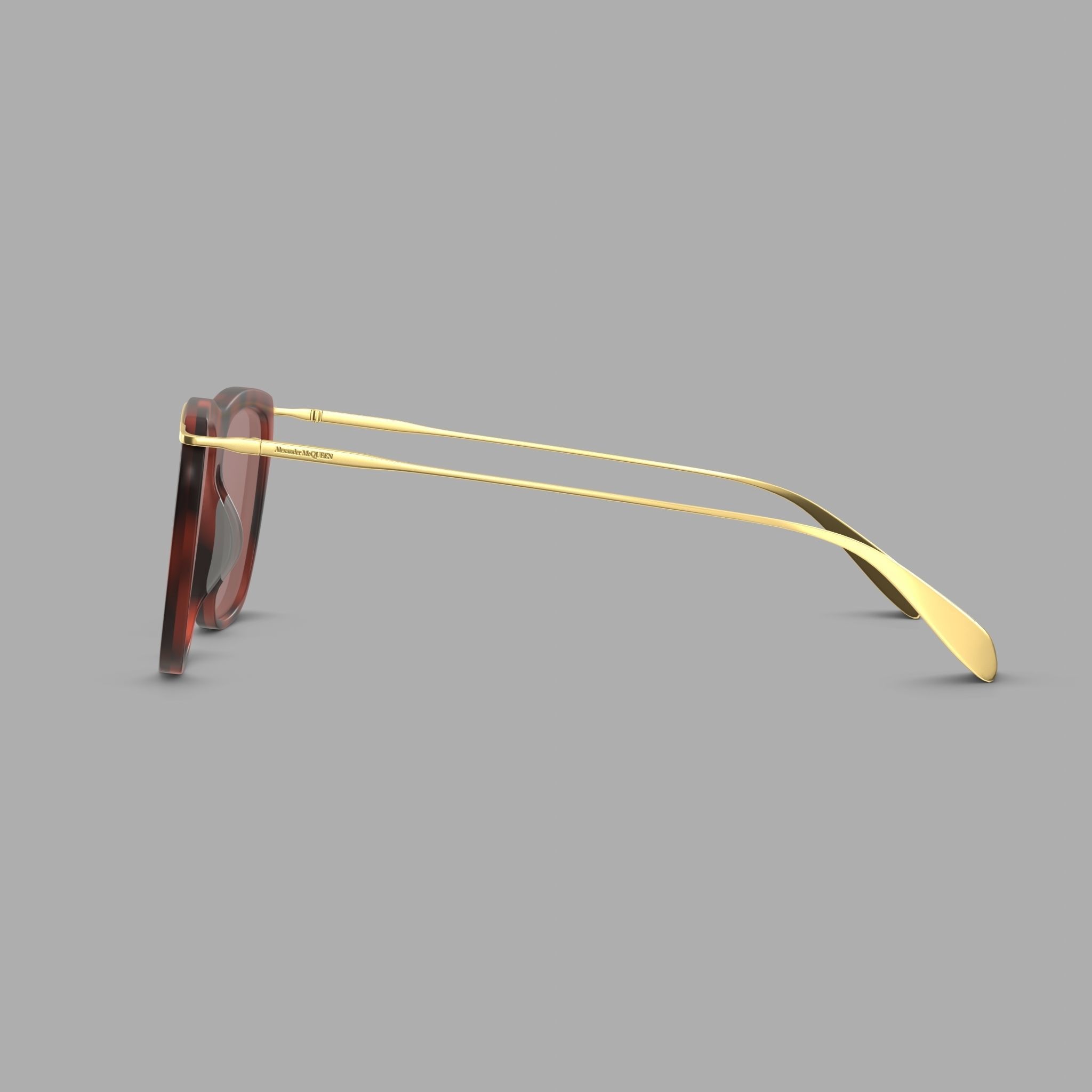 Alexander McQueen - AM0143S 001 Sunglasses Low-poly 3D model_3