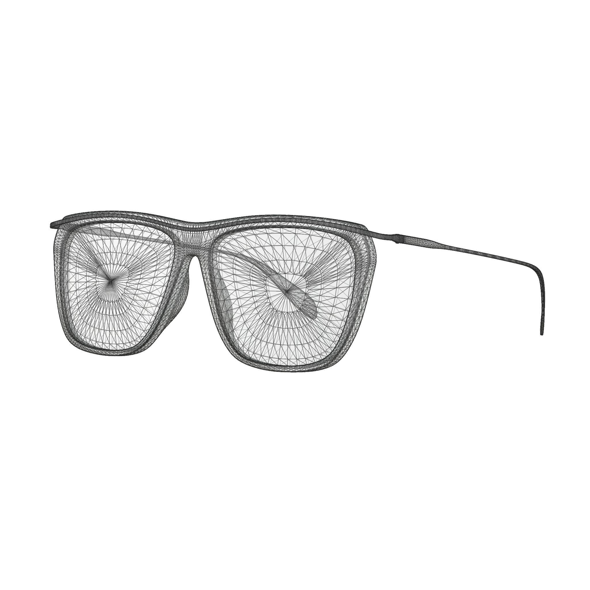 Alexander McQueen - AM0143S 001 Sunglasses Low-poly 3D model_4