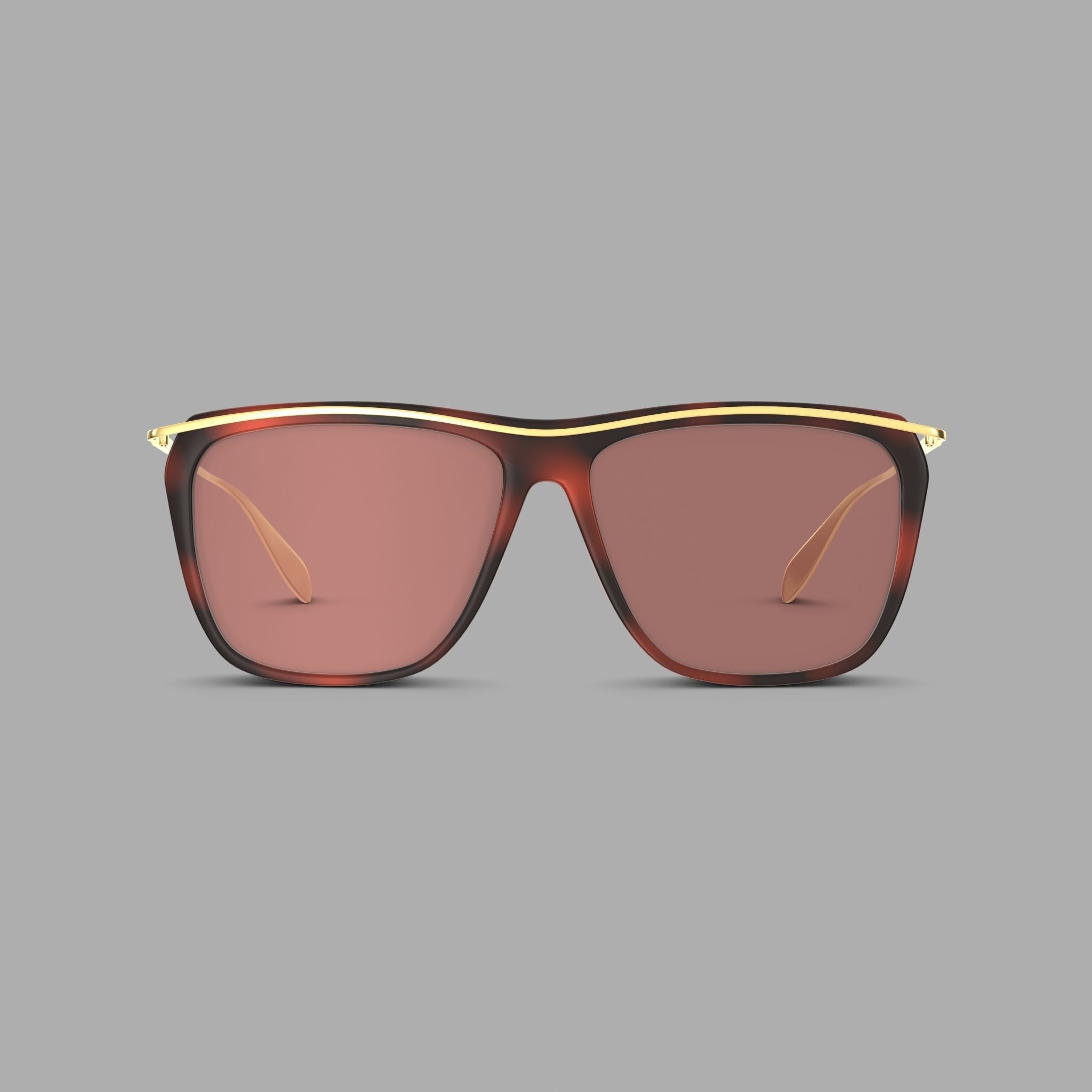 Alexander McQueen - AM0143S 001 Sunglasses Low-poly 3D model_2
