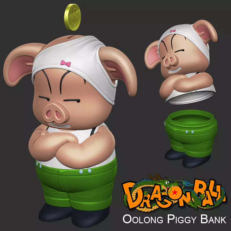 Oolong Piggy Bank - Dragon Ball 3D print model_0
