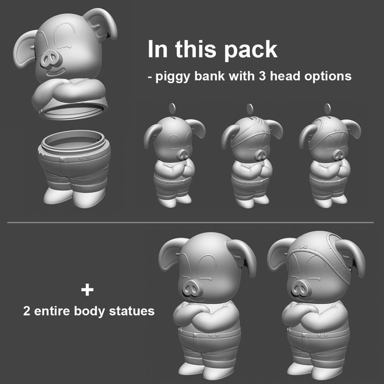 Oolong Piggy Bank - Dragon Ball 3D print model_1