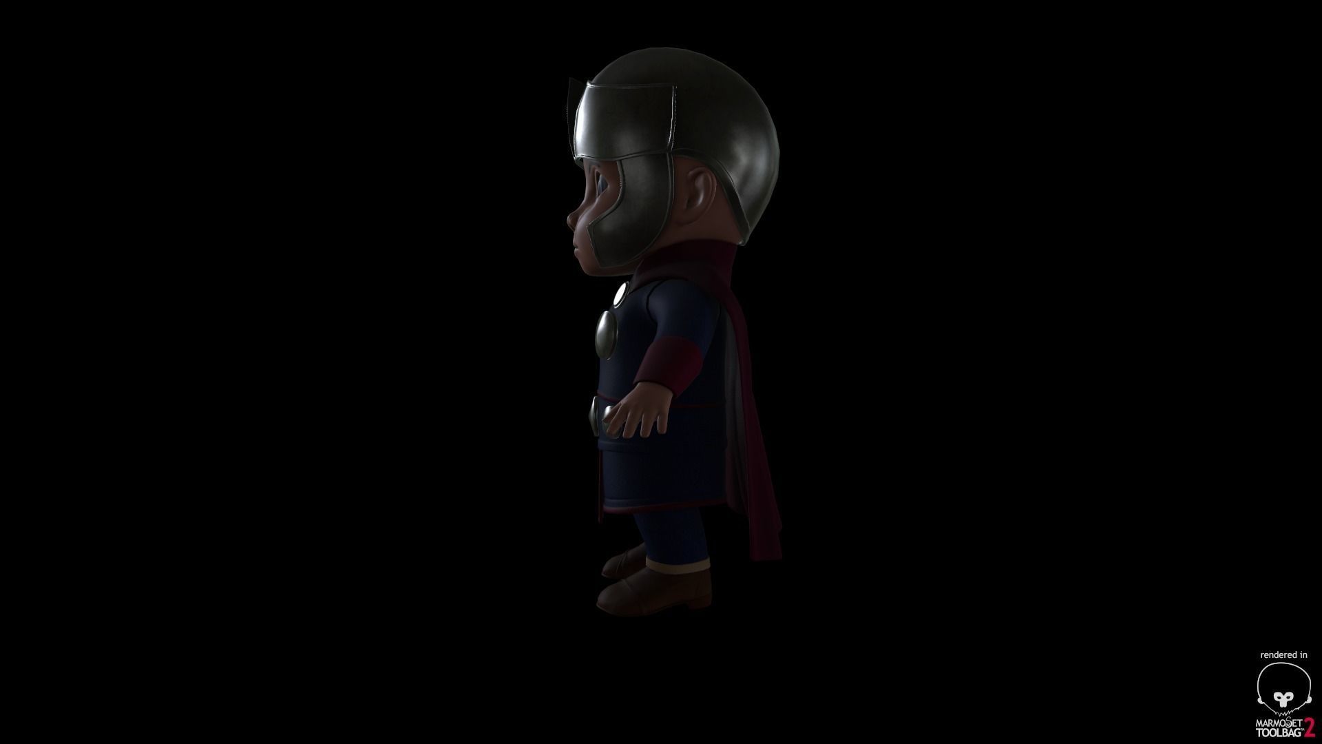 A little boy Low-poly 3D model_5