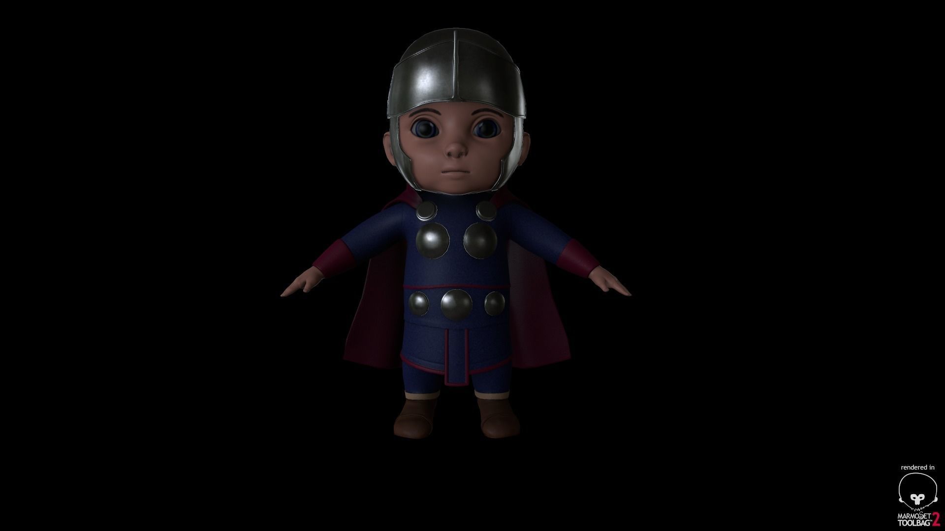 A little boy Low-poly 3D model_3